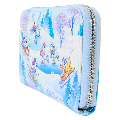 Mickey & Friends Winter Wonderland Scene Zip Around Wallet