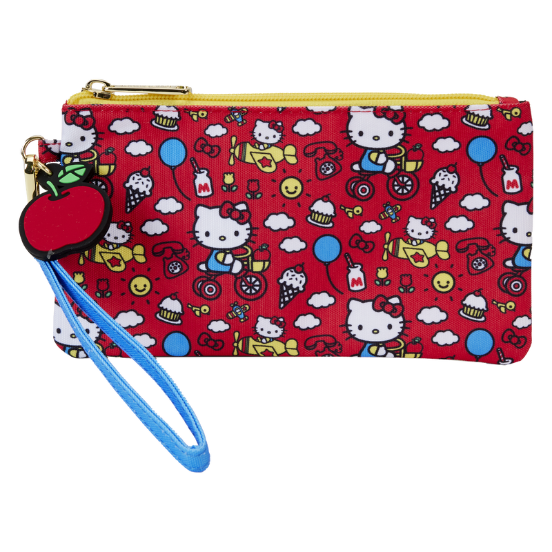 Sanrio Hello Kitty 50th Anniversary All-Over Print Nylon Zipper Pouch Wristlet