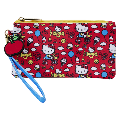 Sanrio Hello Kitty 50th Anniversary All-Over Print Nylon Zipper Pouch Wristlet