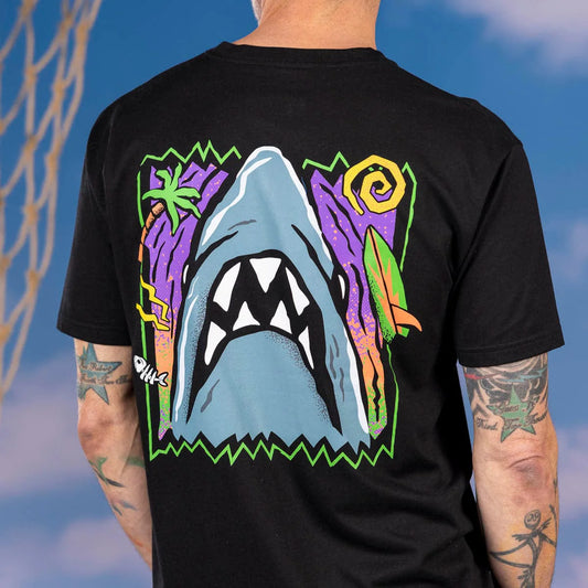 Jaws 50th Anniversary "Sun. Surf. Shark." – Crewneck Tee