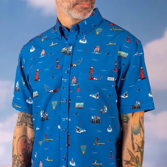 Jaws 50th Anniversary "Swim at Your Own Risk" – KUNUFLEX Short Sleeve Shirt