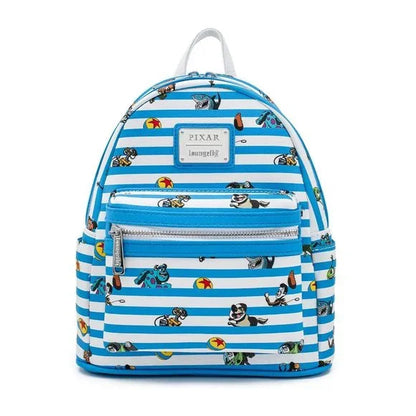 Disney Pixar Character Blue Stripes Mini Backpack & Wallet