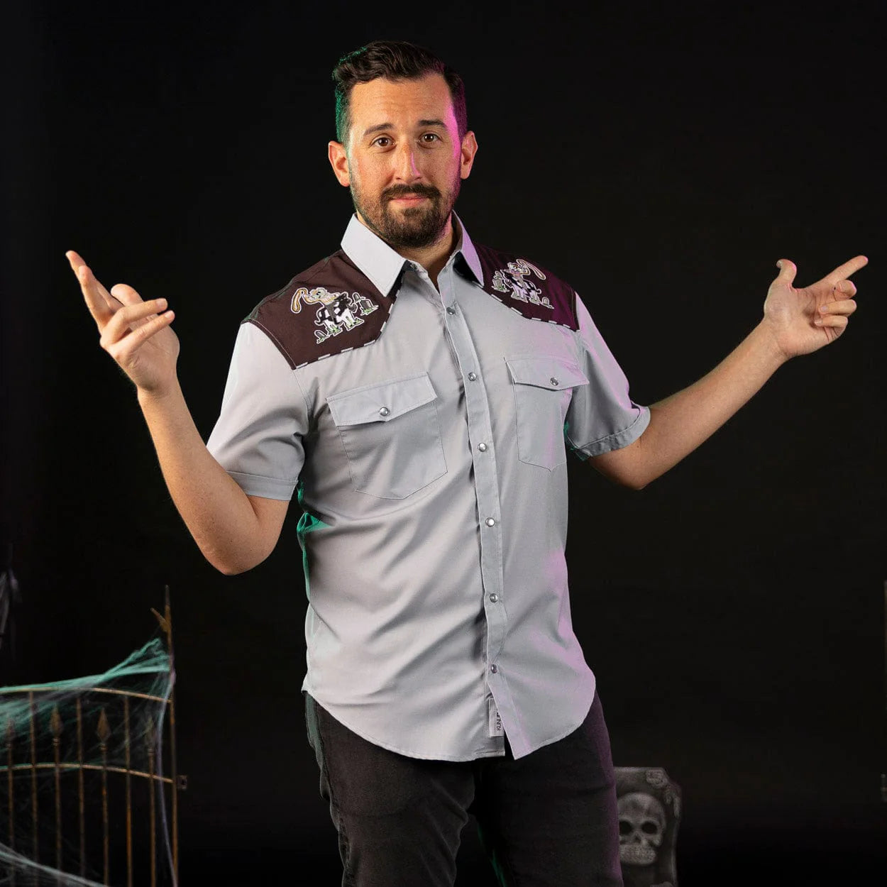 Beetlejuice "Trouble with the Living?" – Roper Short Sleeve Shirt