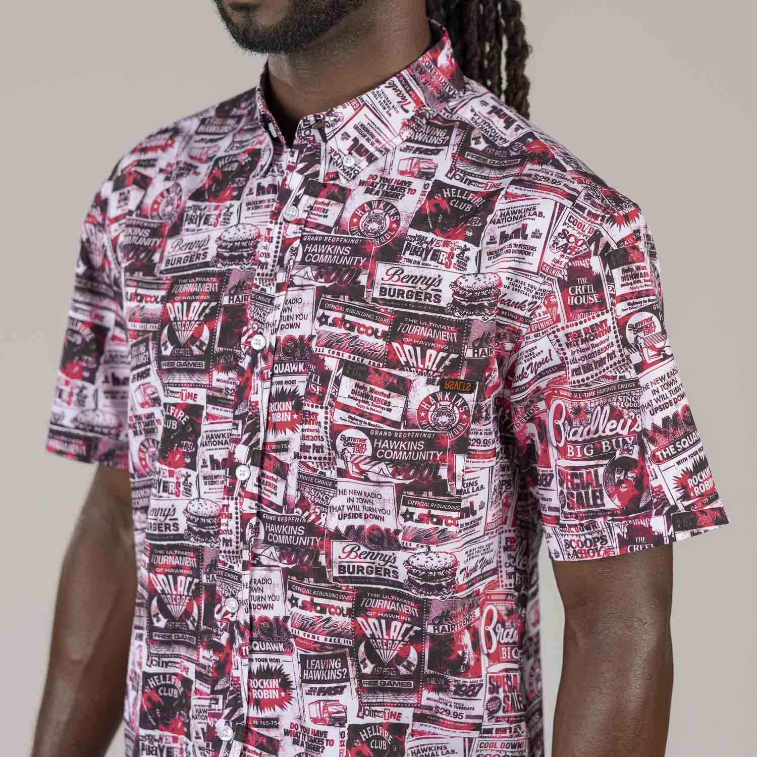 Stranger Things "The Hawkins Post" – KUNUFLEX Short Sleeve Shirt