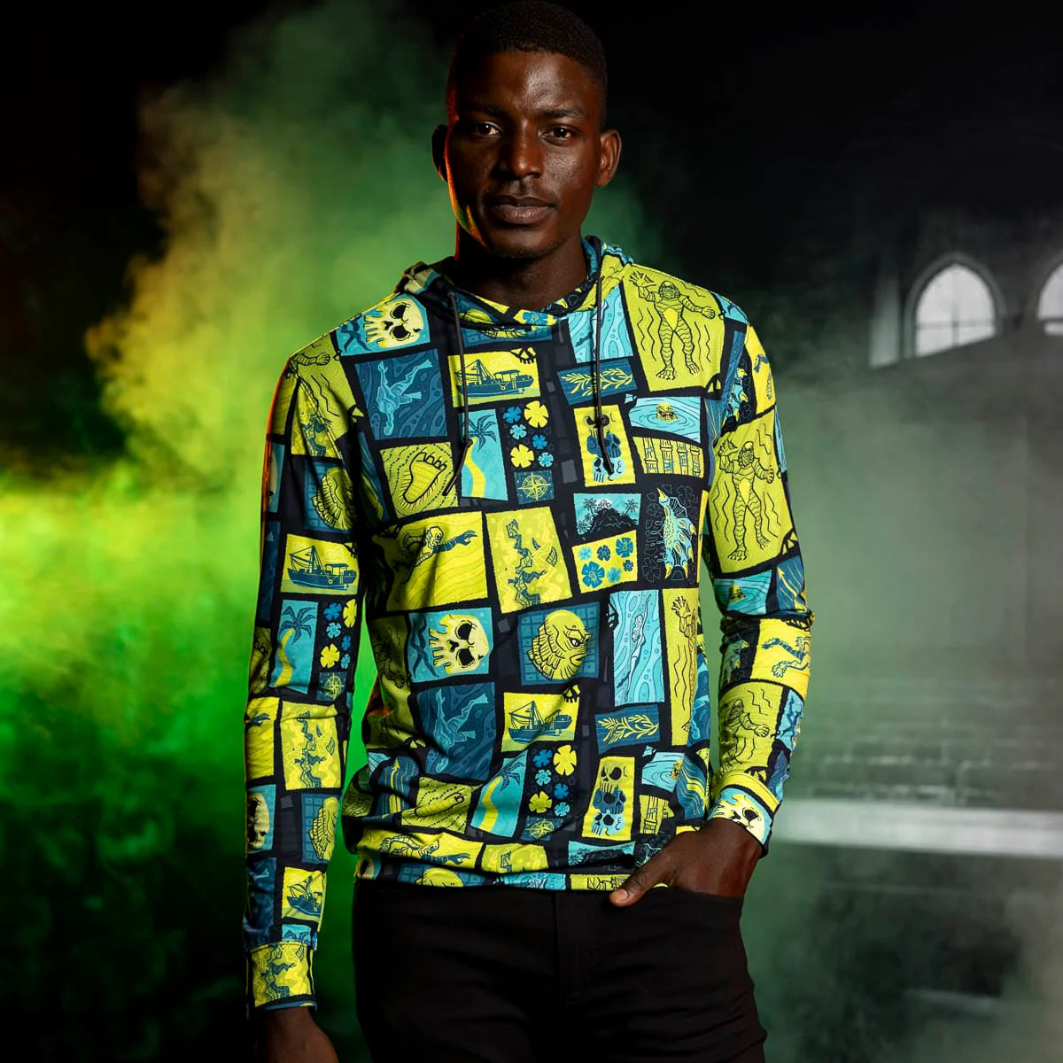 universal monsters hoodie Universal Monsters Tiki from the Black Lagoon – Performance Hoodie M
