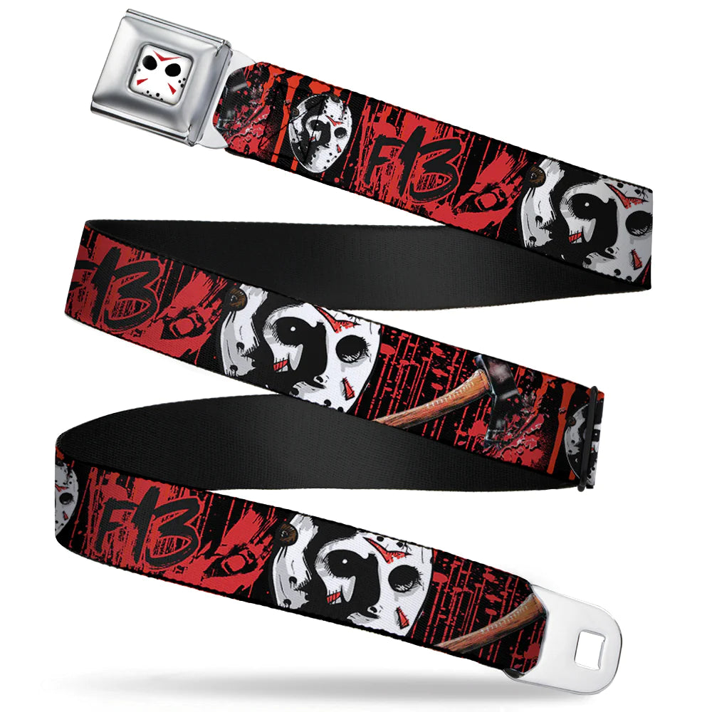 Jason Mask Close Up Seatbelt Buckle Belt