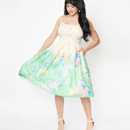 My Little Pony x Unique Vintage Butterfly Catchers Bobbie Swing Dress