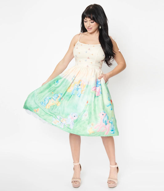 My Little Pony x Unique Vintage Butterfly Catchers Bobbie Swing Dress