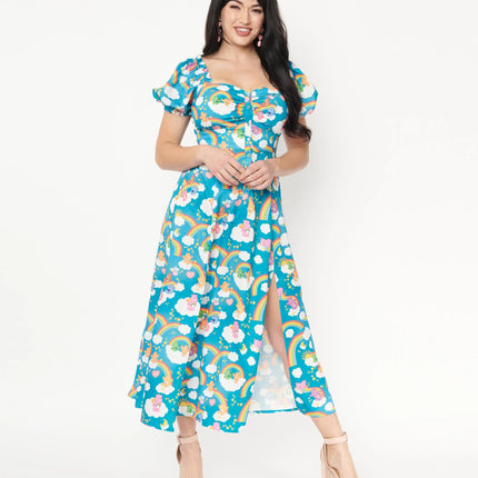 Care Bears x Unique Vintage Daydream Print Midi Dress