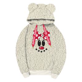 LF DISNEY HOLIDAY MINNIE SHERPA HOODIE WITH MOUSE EARS