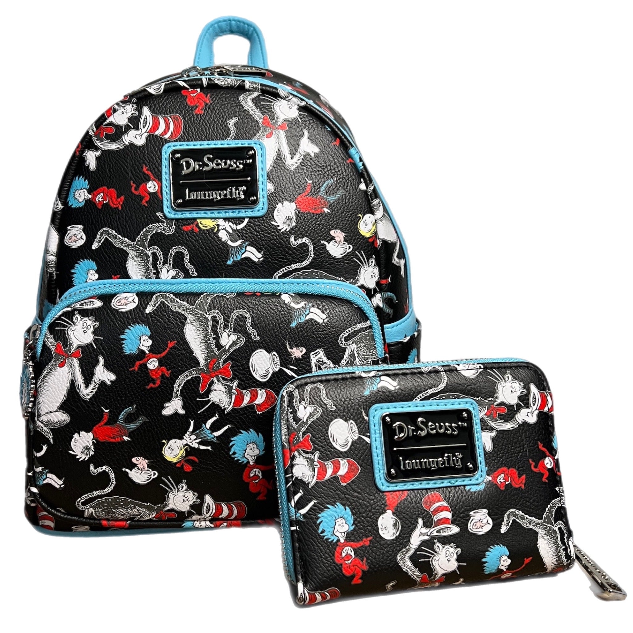 W11G LF DR. SEUSS CAT IN THE HAT AOP MINI BACKPACK & WALLET BUNDLE