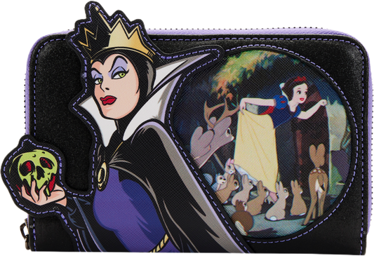 LOUNGEFLY DISNEY VILLAINS SCENE EVIL QUEEN ZIP WALLET -