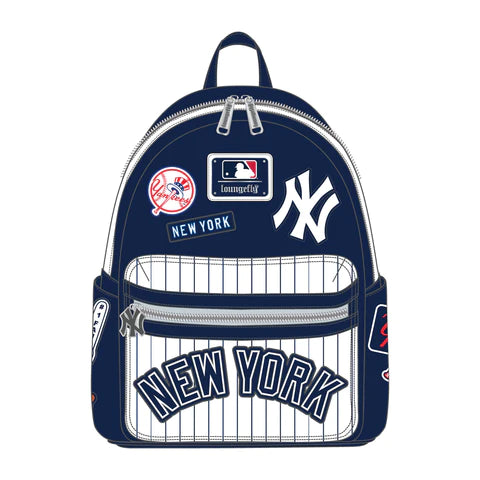 Balo MLB Monogram Mini Backpack New York Yankees Black 3ABKS012N50BKS   THE T