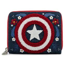 Marvel Captain America 80th Anniversary Floral Shield Zip Around Wallet