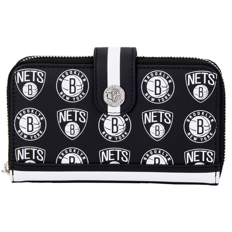 NBA Brooklyn Nets Logo Zip Around Wallet