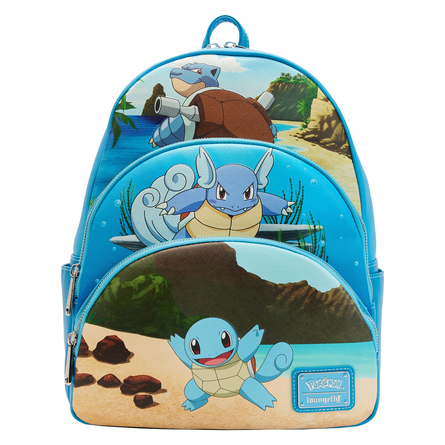 Pokemon Squirtle Evolution Triple Pocket Loungefly Mini Backpack