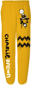 Peanuts Charlie Brown Graffiti Yellow Joggers