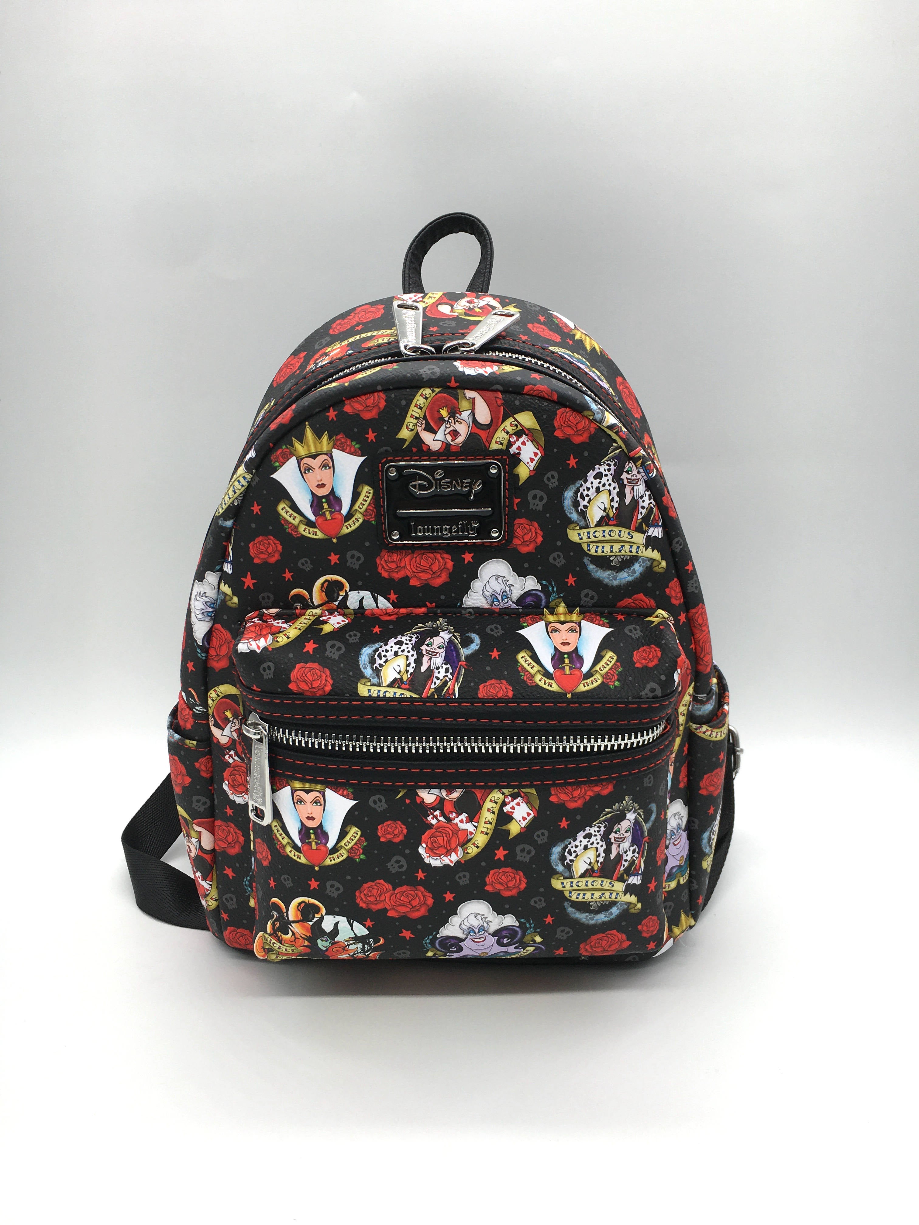 Loungefly - Disney 2024 Villains AOP Mini Backpack- Exclusive - Wallet