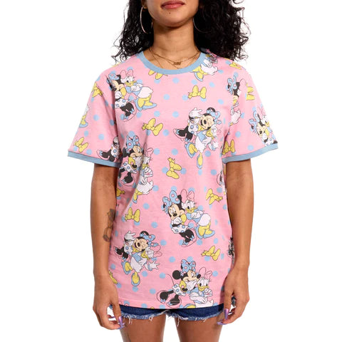 Minnie and Daisy Pastel Polka Dot Unisex Tee