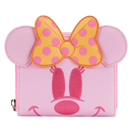 PASTEL GHOST MINNIE GLOW IN THE DARK  ZIP AROUND WALLET