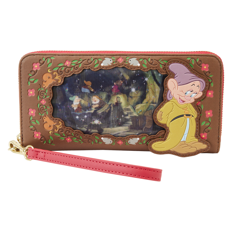 Snow White Lenticular Princess Series Zip Around Wristlet Wallet