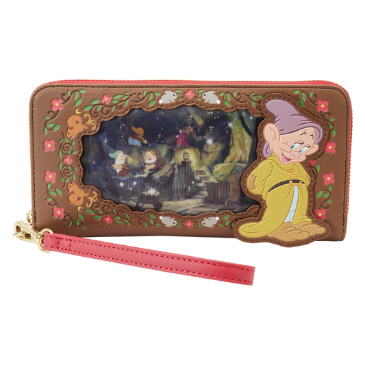 Snow White Lenticular Princess Series Zip Around Wristlet Wallet