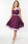 JETSONS X UV COLLARED HATLER SWING DRESS PURPLE